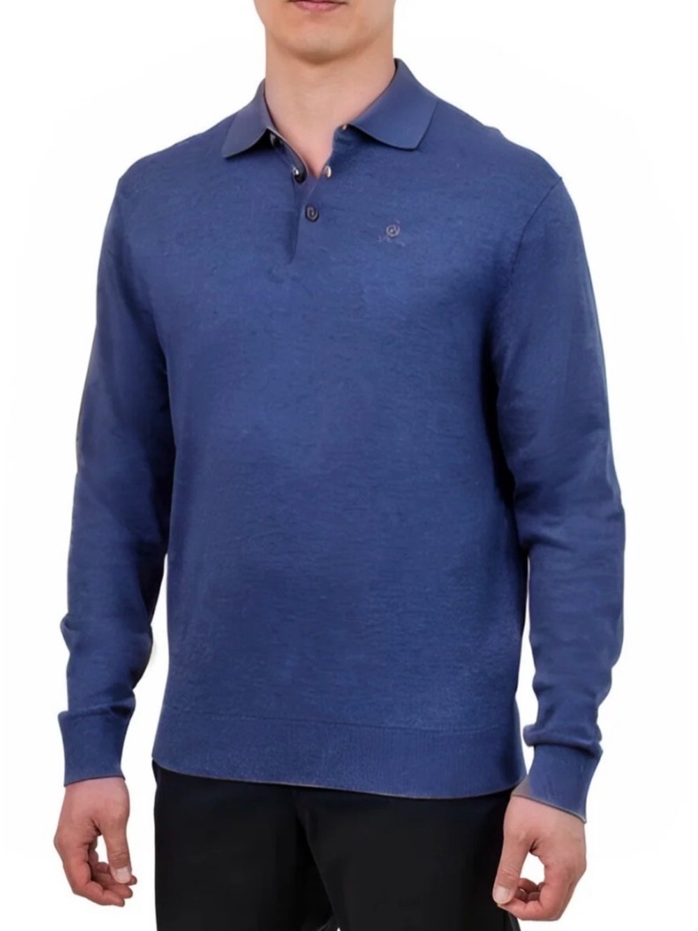 UNITED COLORS OR BENETTON - Men's Long Sleeve Knit Polo Shirt